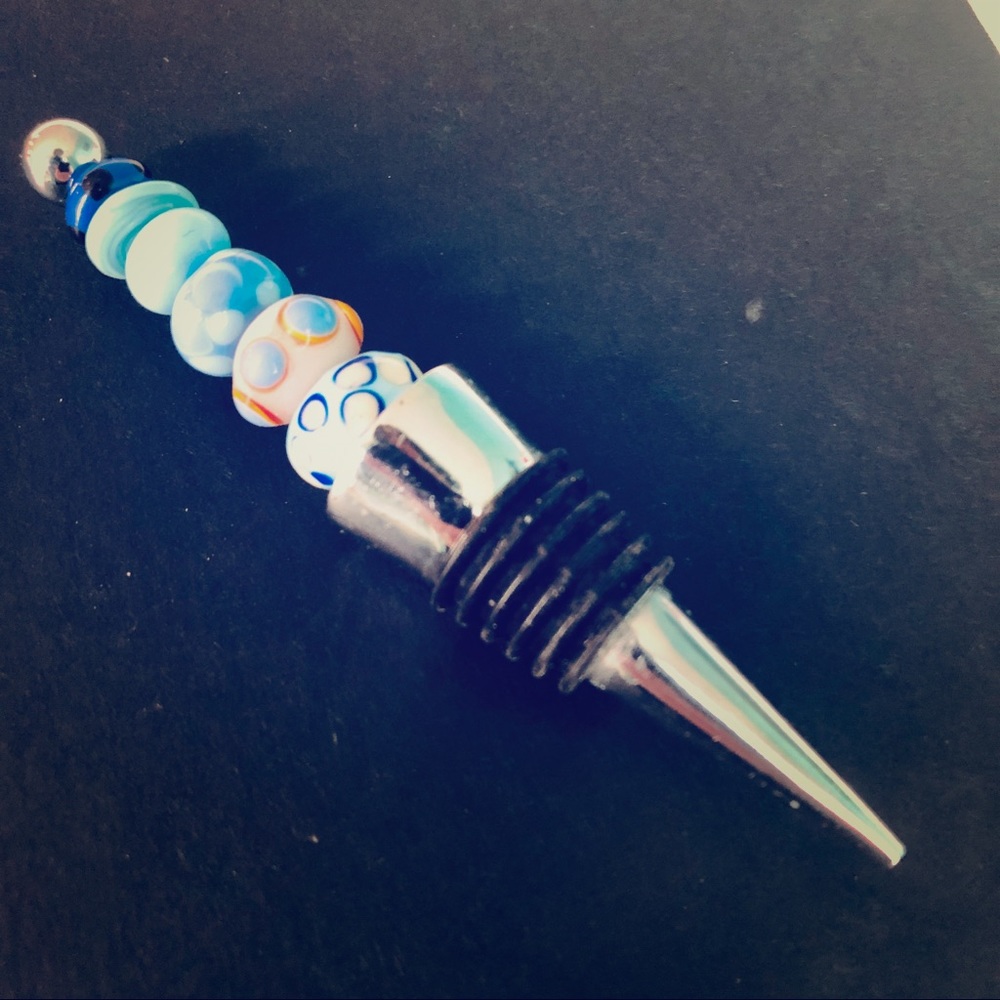 Wine bottle stopper Lampwork Glass Beads Gift Idea - Picture 1 of 3